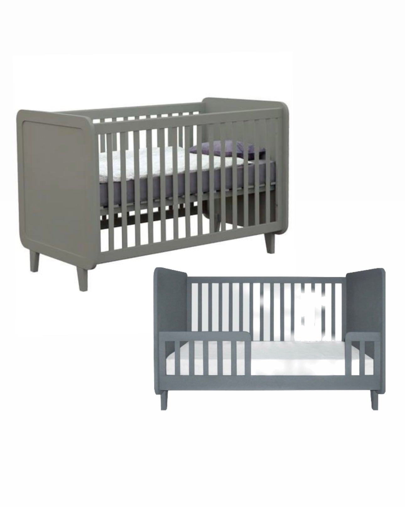 Laurette Deco ★ Barrière Lit Accroche-Coeur 70x140 ★ vert de gris