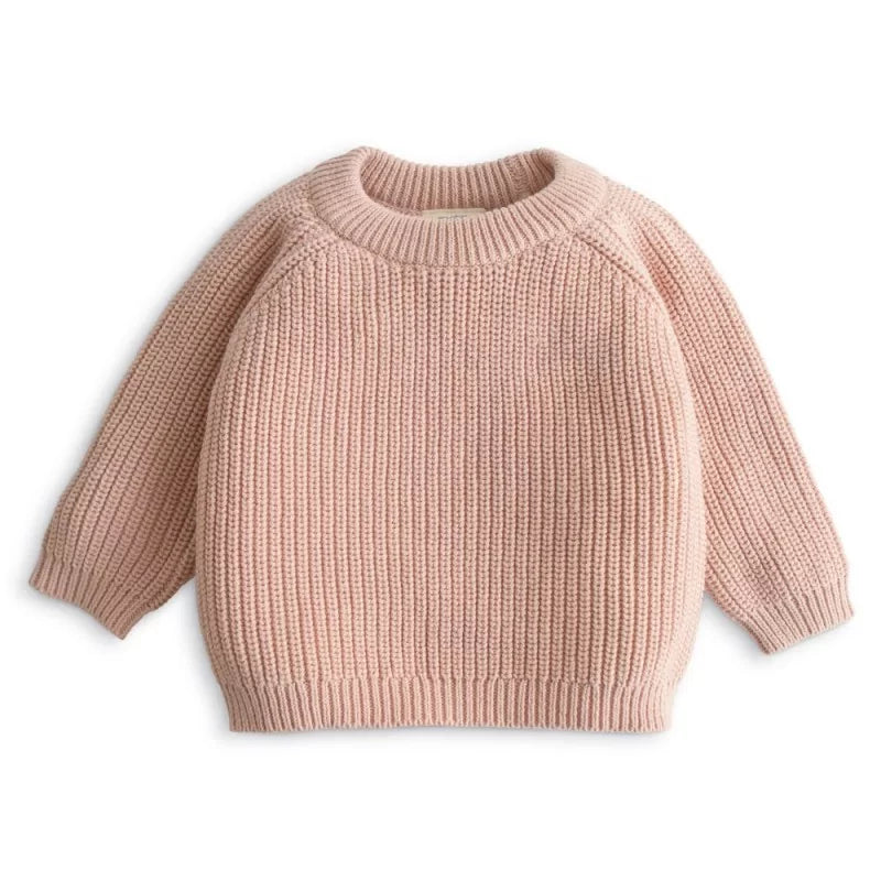 Mushie ★ Chunky Knit Sweater ★ 0-3 mnd ★ ivory & blush