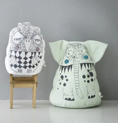 Ferm living ★Olivia bean bag ★wit met illustratie ★ 60 cm